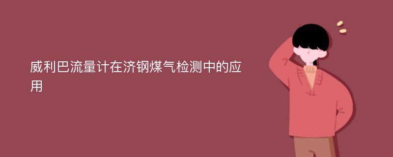 威利巴流量计在济钢煤气检测中的应用