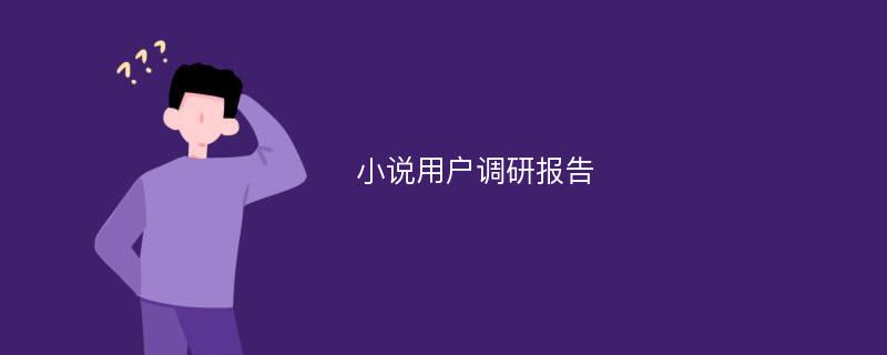 小说用户调研报告