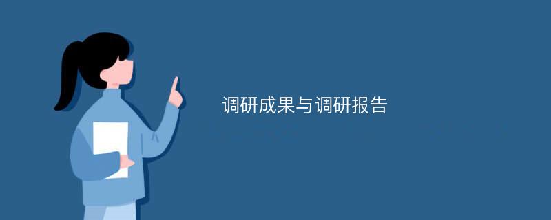 调研成果与调研报告